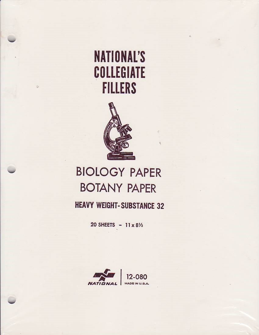 National’s Collegiate Fillers Biology Paper refills 20 sheets, extra heavy 8.5 x 11