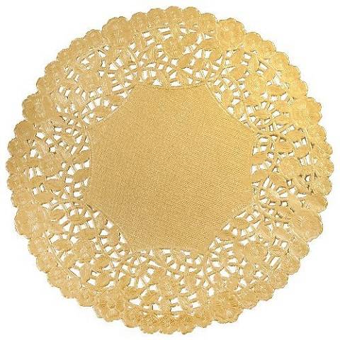 Hygloss 8-Inch Round Gold Doilies, 12-Pack