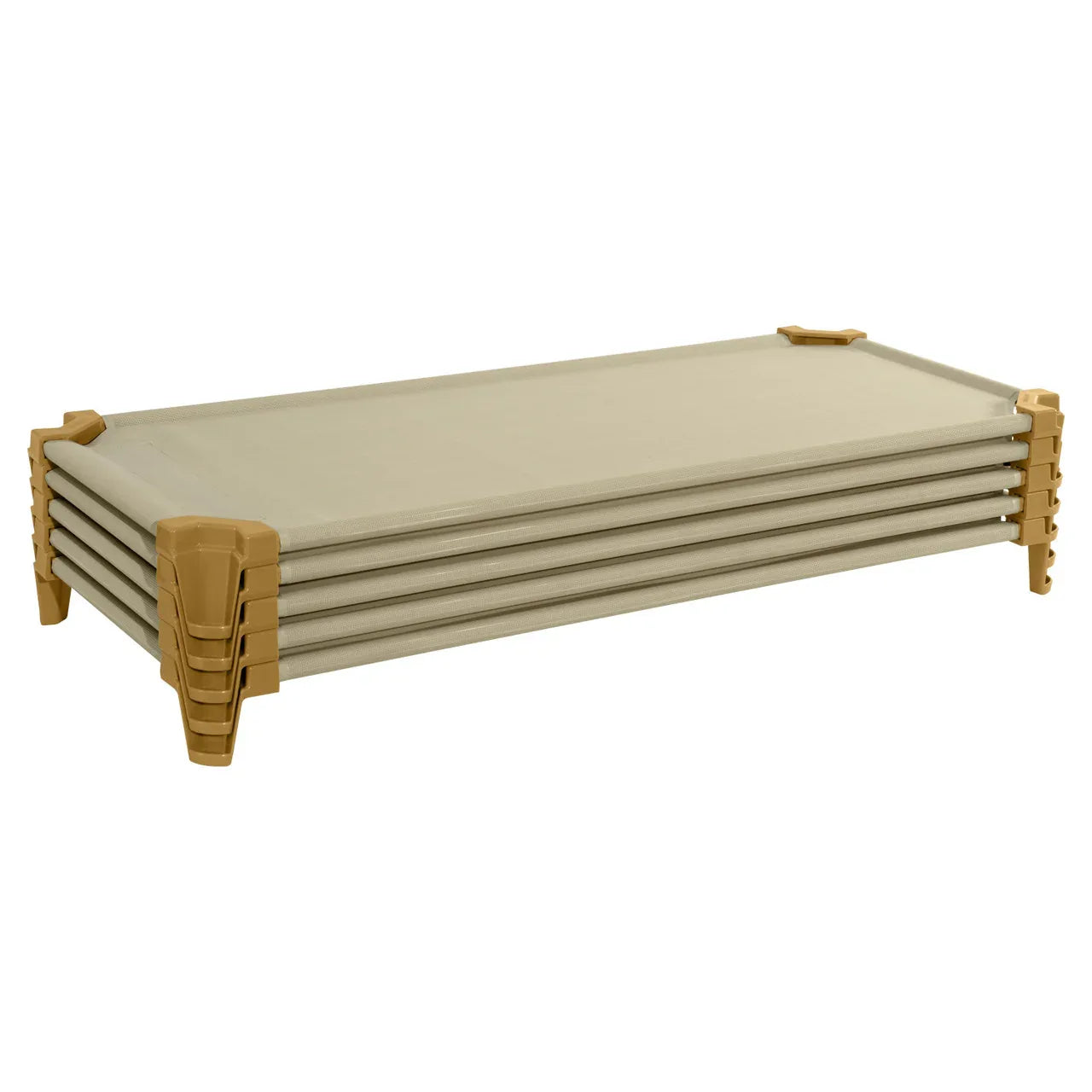 Toddler Cot Set of (5) Factory Assembled- Tan, 5"H x 40"W x 23"D