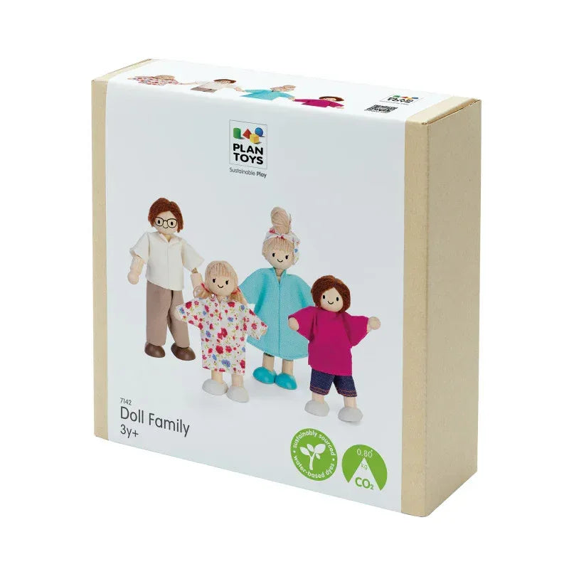 Wooden Doll Family - Light Skin Tone & Brown Hair