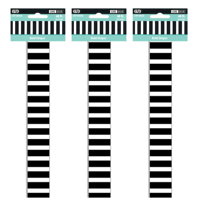 Core Décor Bold Stripes EZ Border, 48 Feet Per Pack, 3 Packs