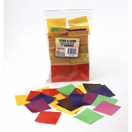 Hygloss Gummed Paper Shape Stick-A-Licks 1" Square , 500 Per Pack (515)
