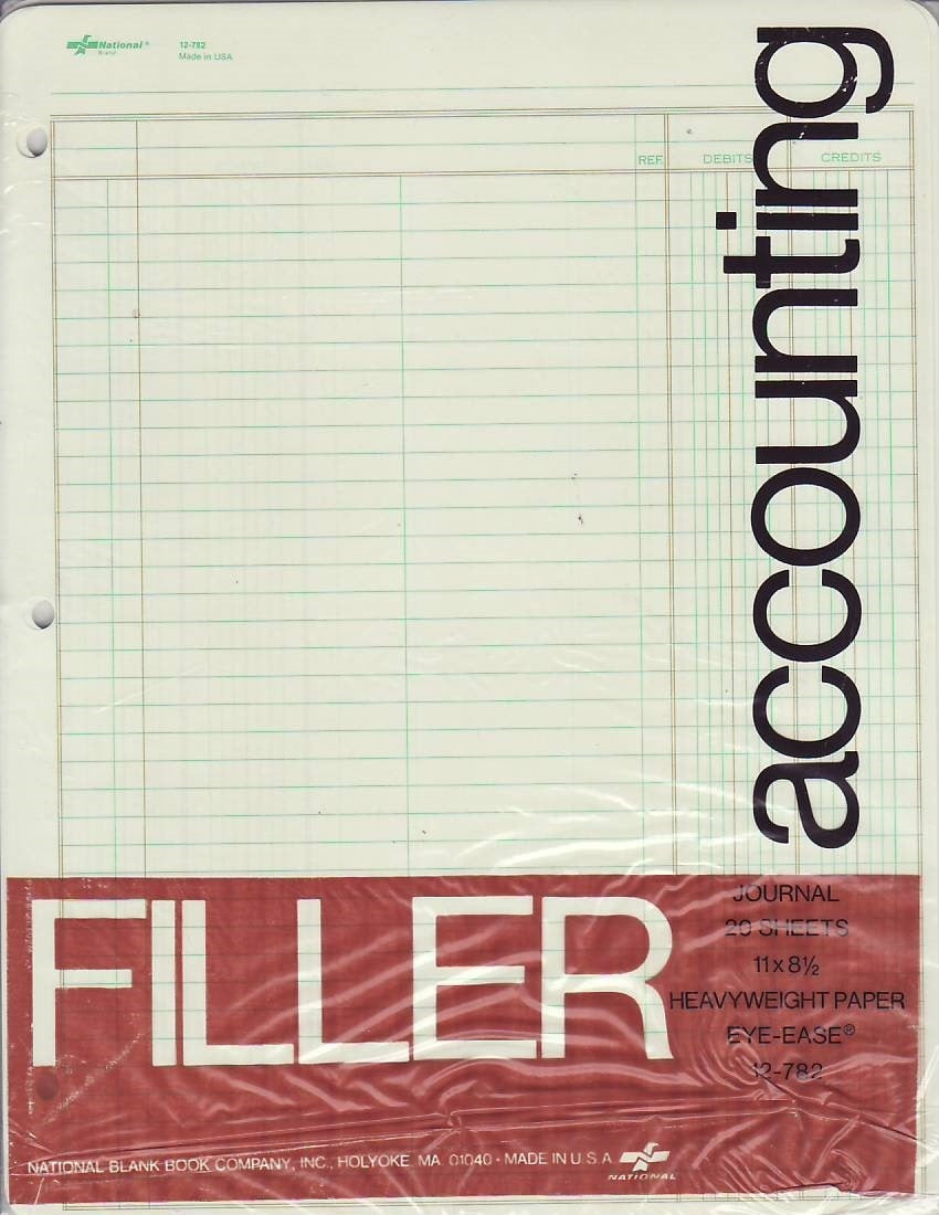 Vintage Accounting filler journal 20 sheets 11 x 8.5