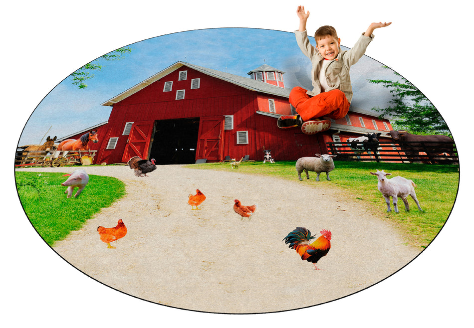 BARN ANIMALS ROUND CARPETS 12 FT RD
