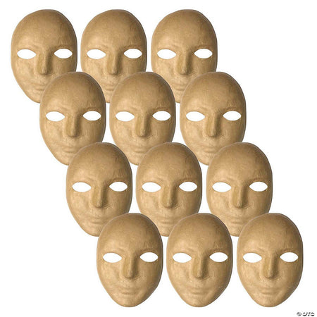 CREATIVITY STREET® Papier Mache Mask 8" x 5-1/4"- Set of 12
