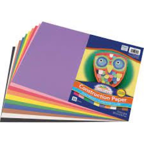 SunWorks Construction Paper, 12" x 18", Multi-color Assortment, 50/pkg.