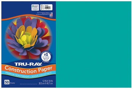 Pacon Tru-Ray Construction Paper 12" x 18" 50 Sheets Per Pack Turquoise
