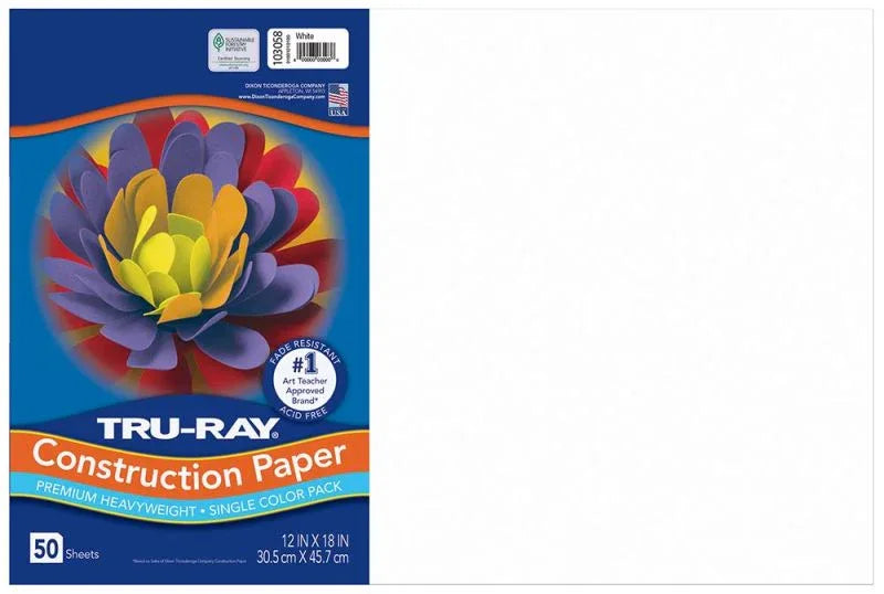 Pacon Tru-Ray Construction Paper 12" x 18" 50 Sheets Per Pack