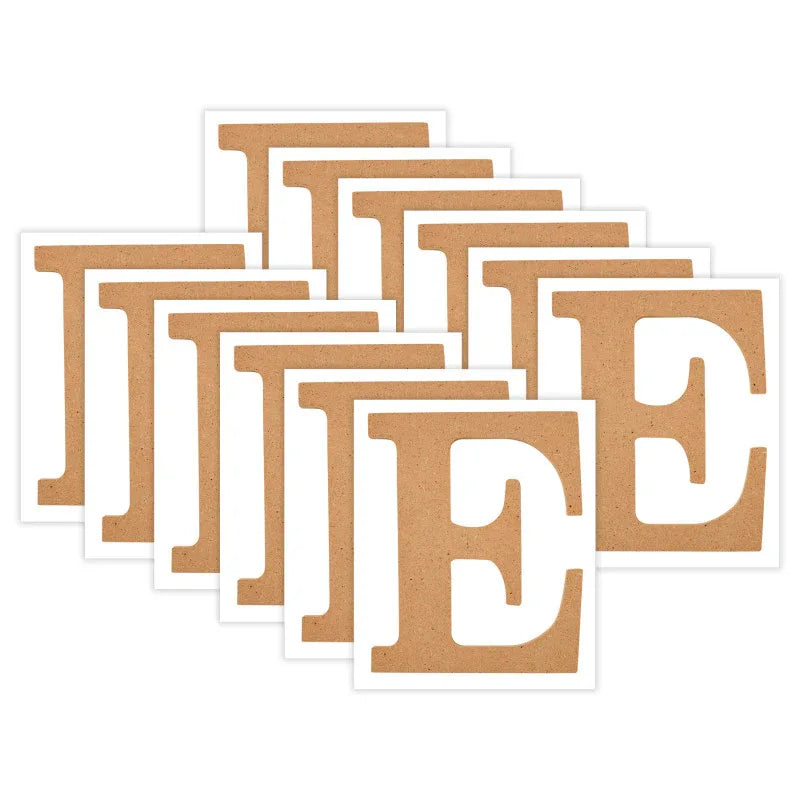 MDF Letter, E, 5 Inch, Pack of 12