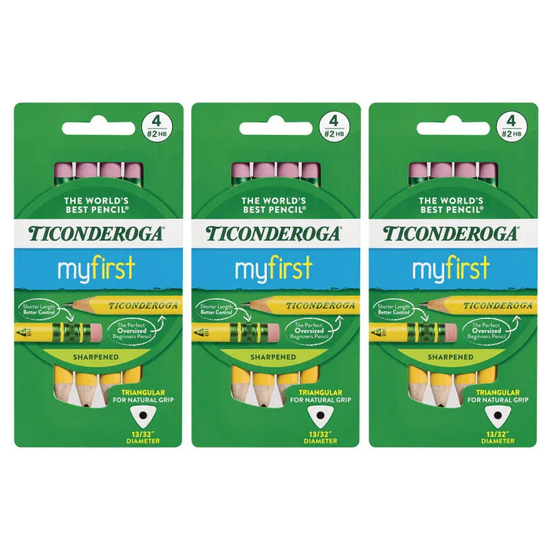 My First&reg; Short Pencils, 4 Per Pack, 3 Packs