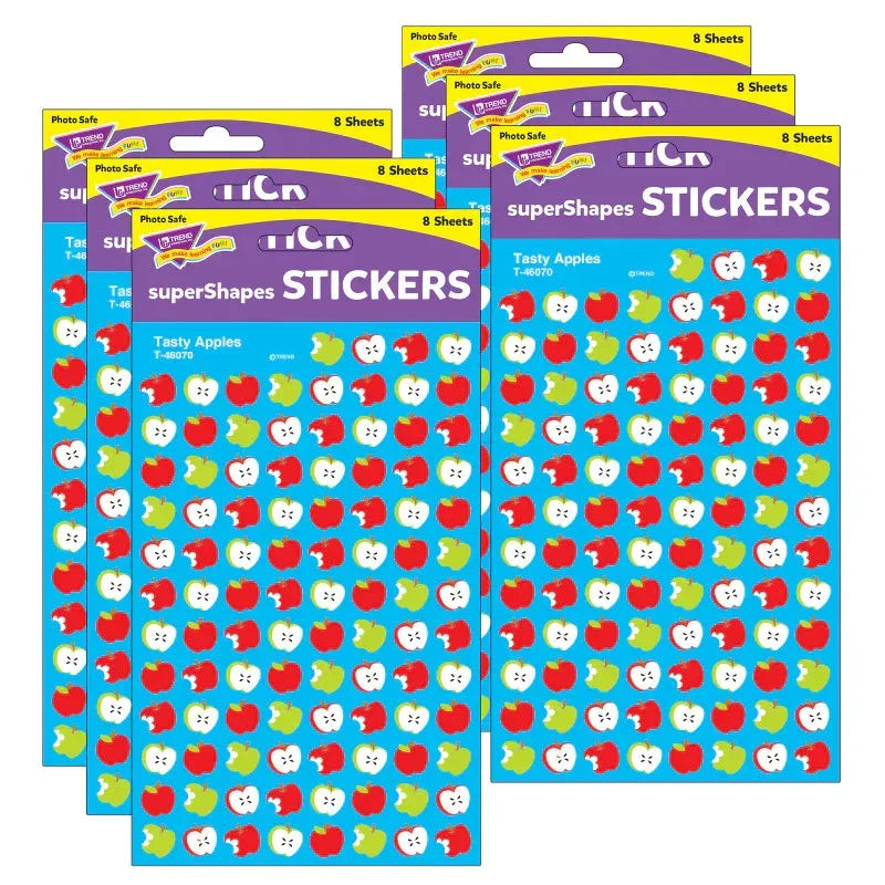 Tasty Apples superShapes Stickers, 800 Per Pack, 6 Packs