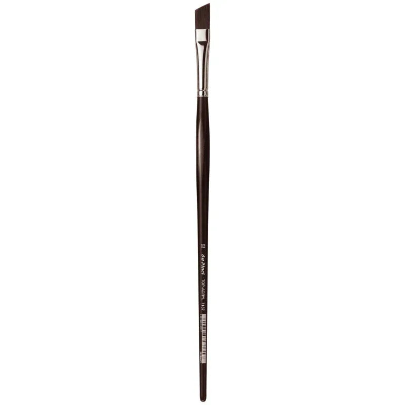 TOP-ACRYL Red-Brown Brush, Synthetic, Acrylic & Oil, Slant, Series 7187, Size 12