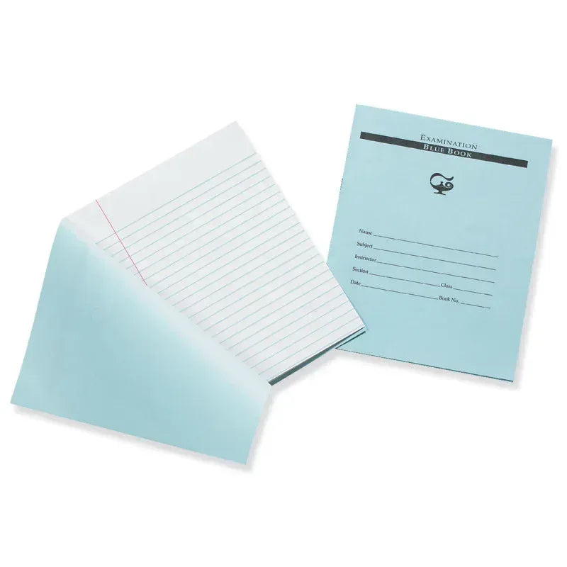 Examination Blue Book, 12 Pages, 3/8 in ruled, 7" x 8-1/2", 1 Book