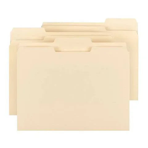 Manila File Folder, 1/3-Cut Tab, Letter Size, Manila, 100 per Box