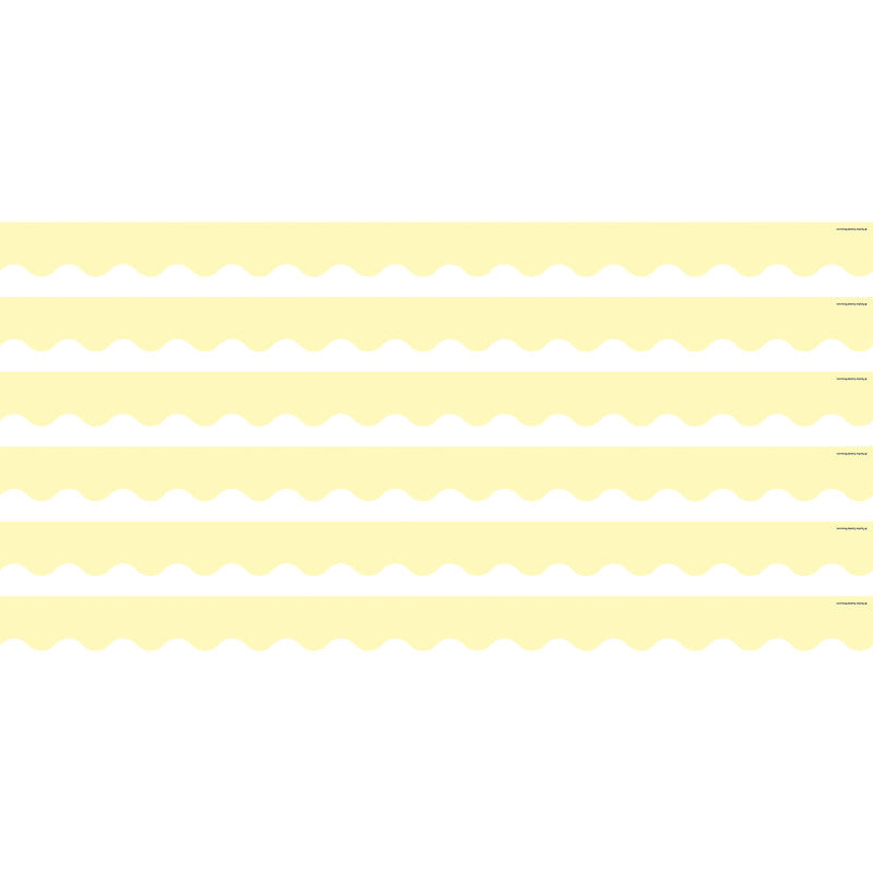Pastel Yellow Scalloped Border Trim, 35 Feet Per Pack, 6 Packs