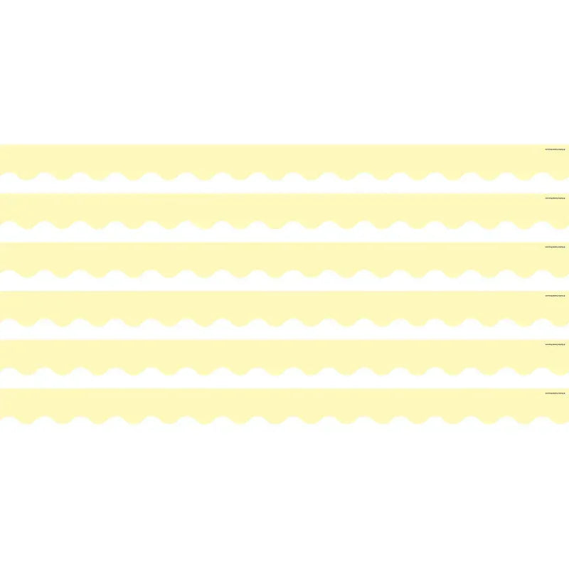 Pastel Yellow Scalloped Border Trim, 35 Feet Per Pack, 6 Packs