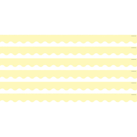 Pastel Yellow Scalloped Border Trim, 35 Feet Per Pack, 6 Packs