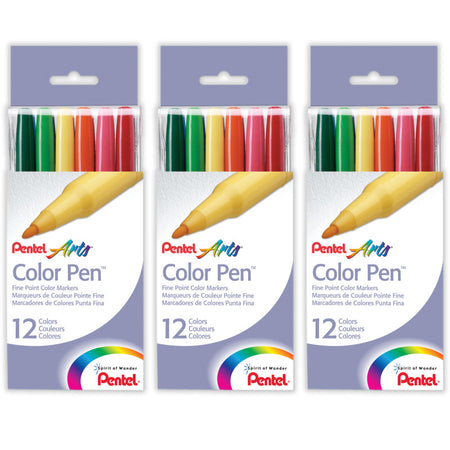 Color Pen, 12 Colors Per Set, 3 Sets