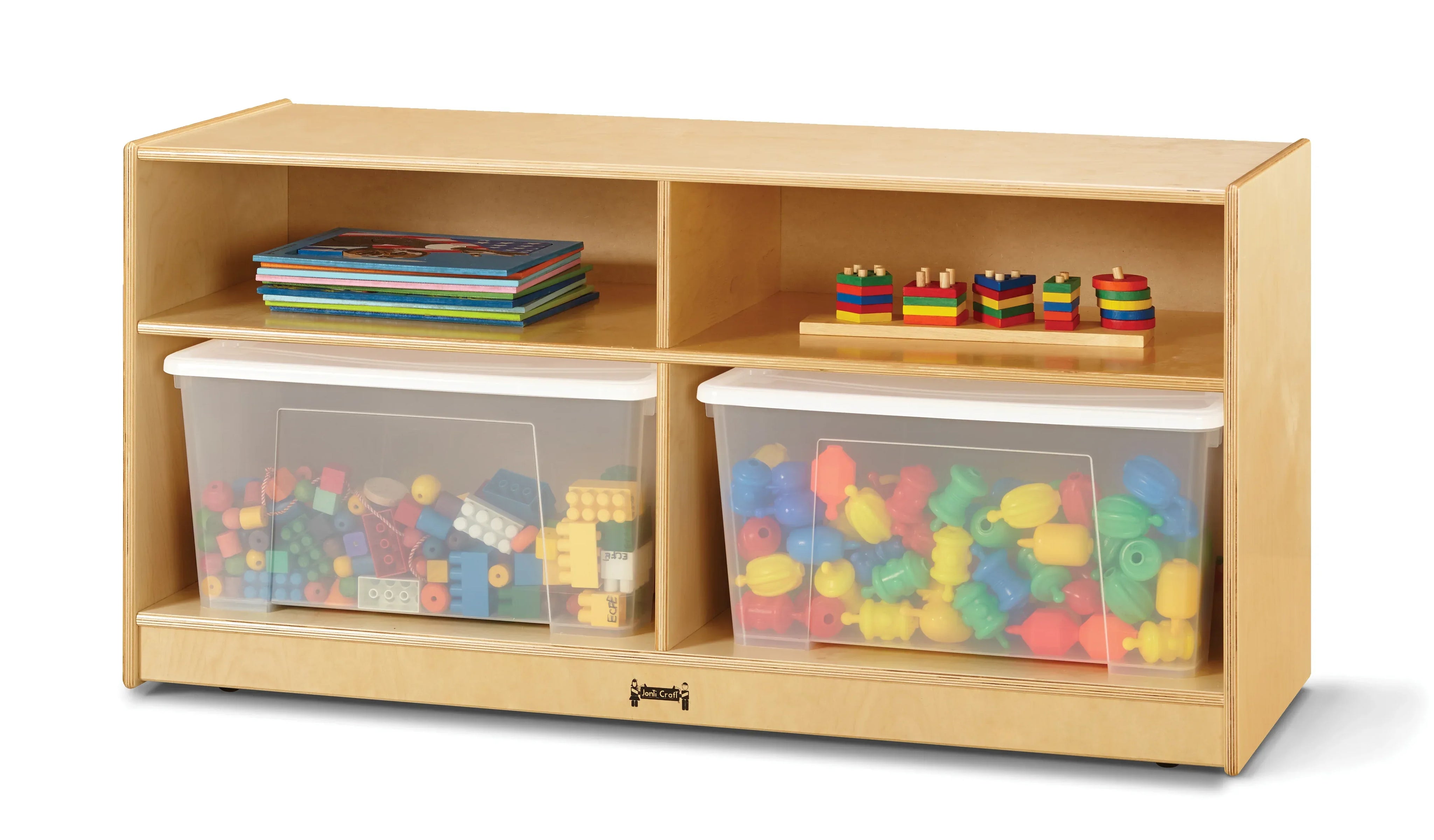 Jonti-Craft® Toddler Jumbo Tote Storage – with Clear Totes + Lids