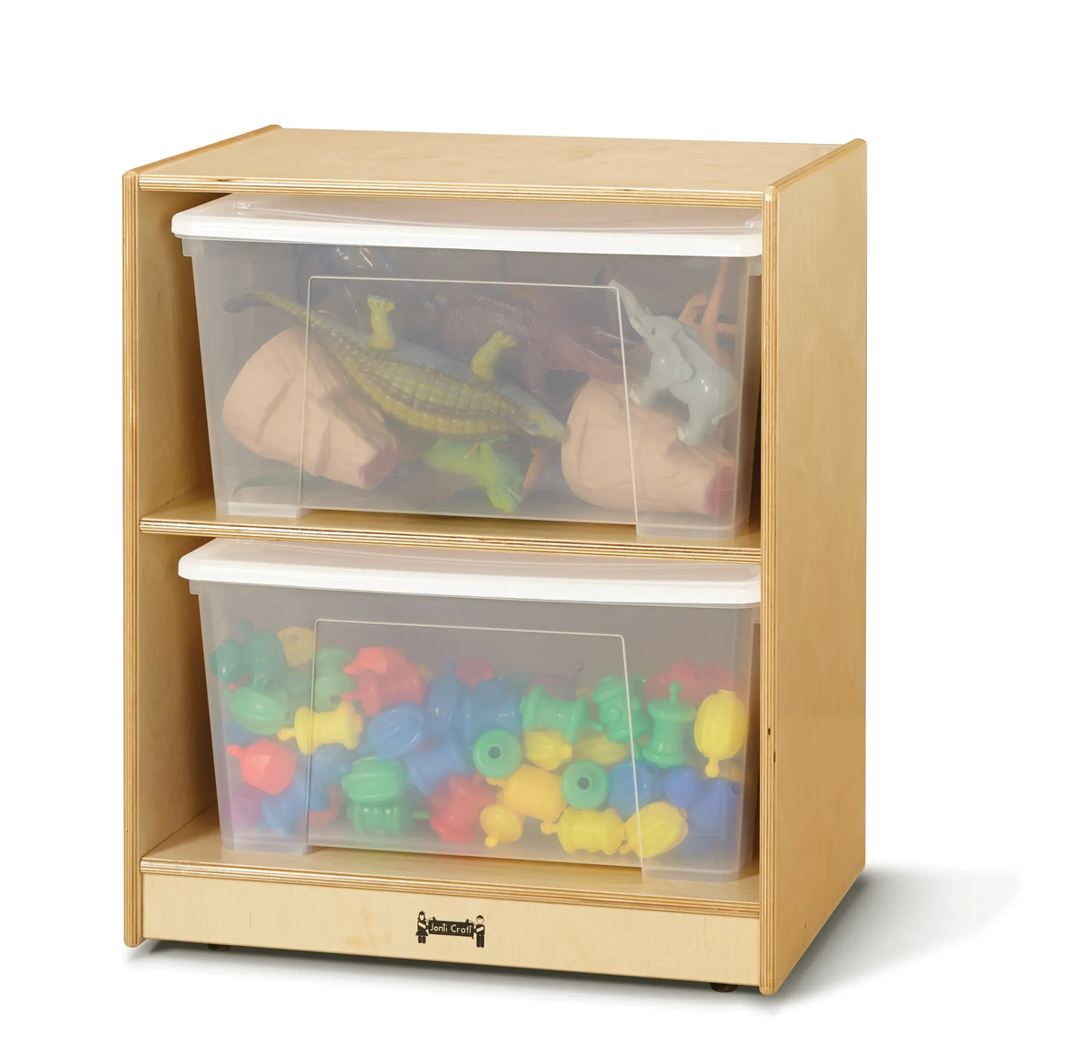 Jonti-Craft® Space-Saver Jumbo Tote Storage – with Clear Totes + Lids