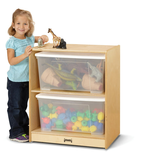 Jonti-Craft® Space-Saver Jumbo Tote Storage – with Clear Totes + Lids