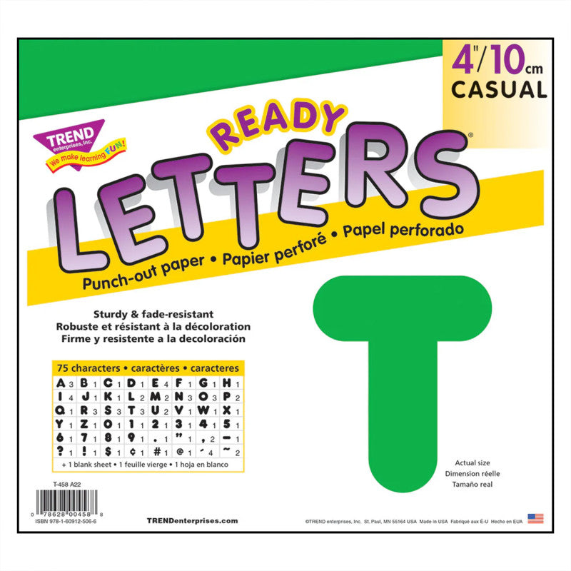 Green 4" Casual Uppercase Ready Letters&reg;