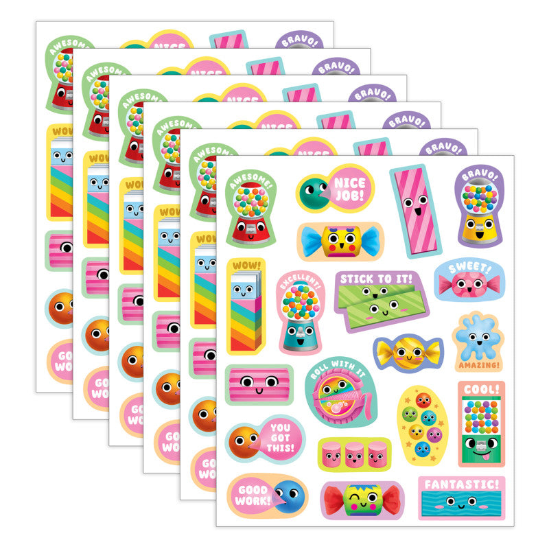 Bubble Gum Smelly Stickers, 120 Per Pack, 6 Packs