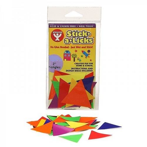 Hygloss Gummed Paper Shape Stick-A-Licks 2" Triangles, 1000 Economy Pack (1350)