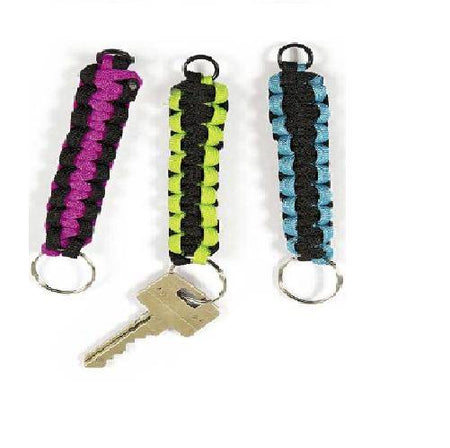 Nylon Paracord Key Chains, 12 Per Pack