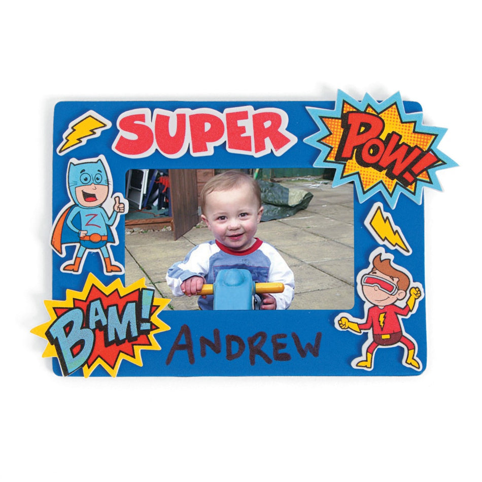 Foam Superhero Picture Frame Craft Kit - 12 Project Pack