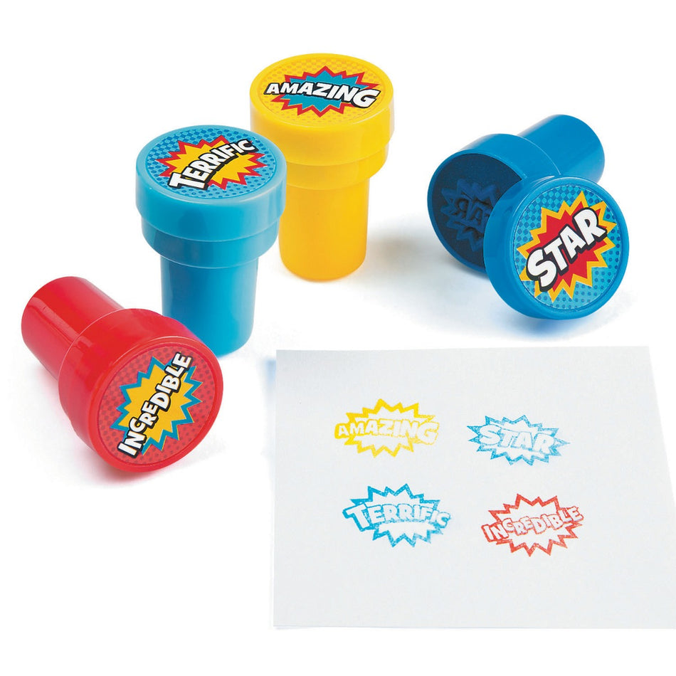 Plastic Superhero Stampers - 24 piece set