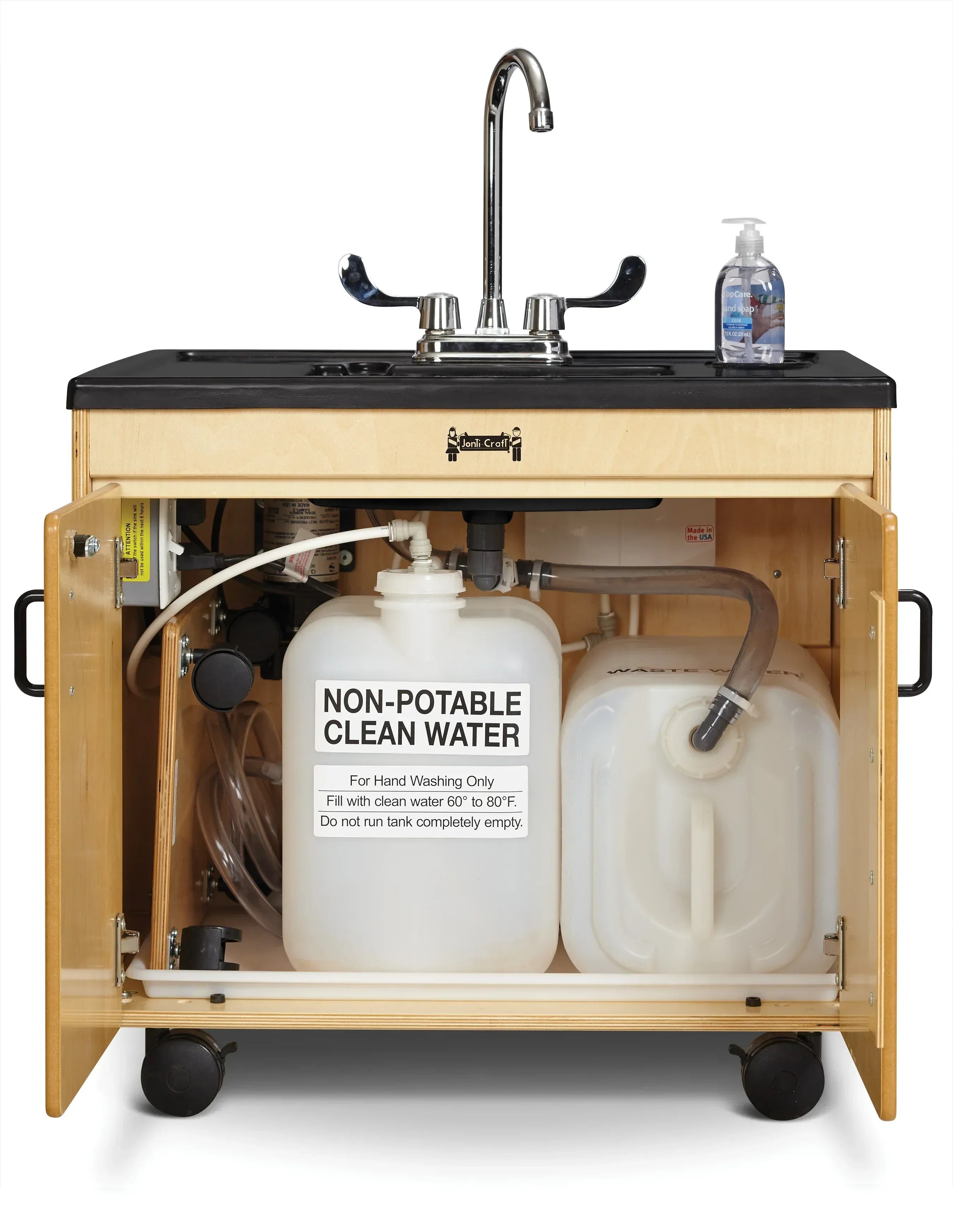 Jonti-Craft® Clean Hands Helper Portable Sink - 26" Counter - Plastic Sink
