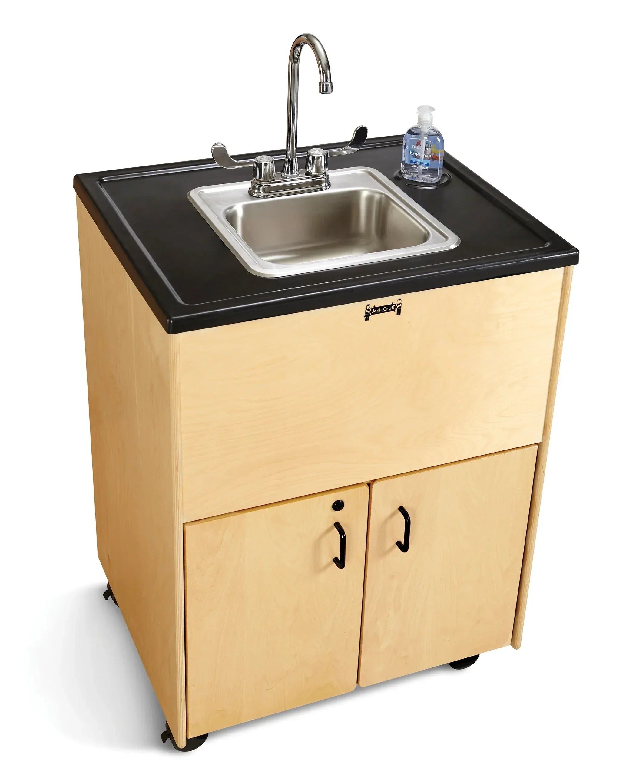 Jonti-Craft® Clean Hands Helper Portable Sink - 26" Counter - Stainless Steel Sink