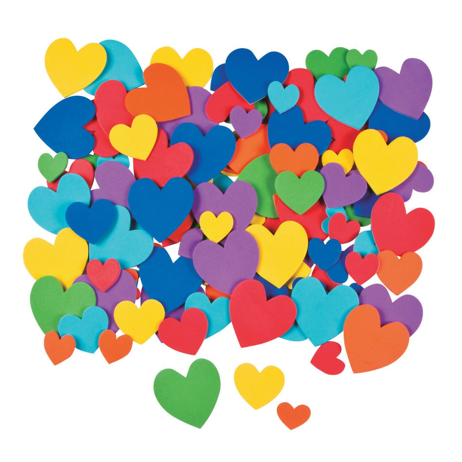 Fabulous Foam Self-Adhesive Shapes - Approx. 532/pkg - Bright Hearts