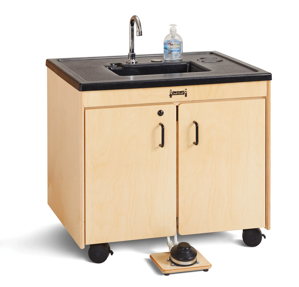 Jonti-Craft® Clean Hands Helper Portable Sink – Nonelectric - 26" Counter - Plastic Sink