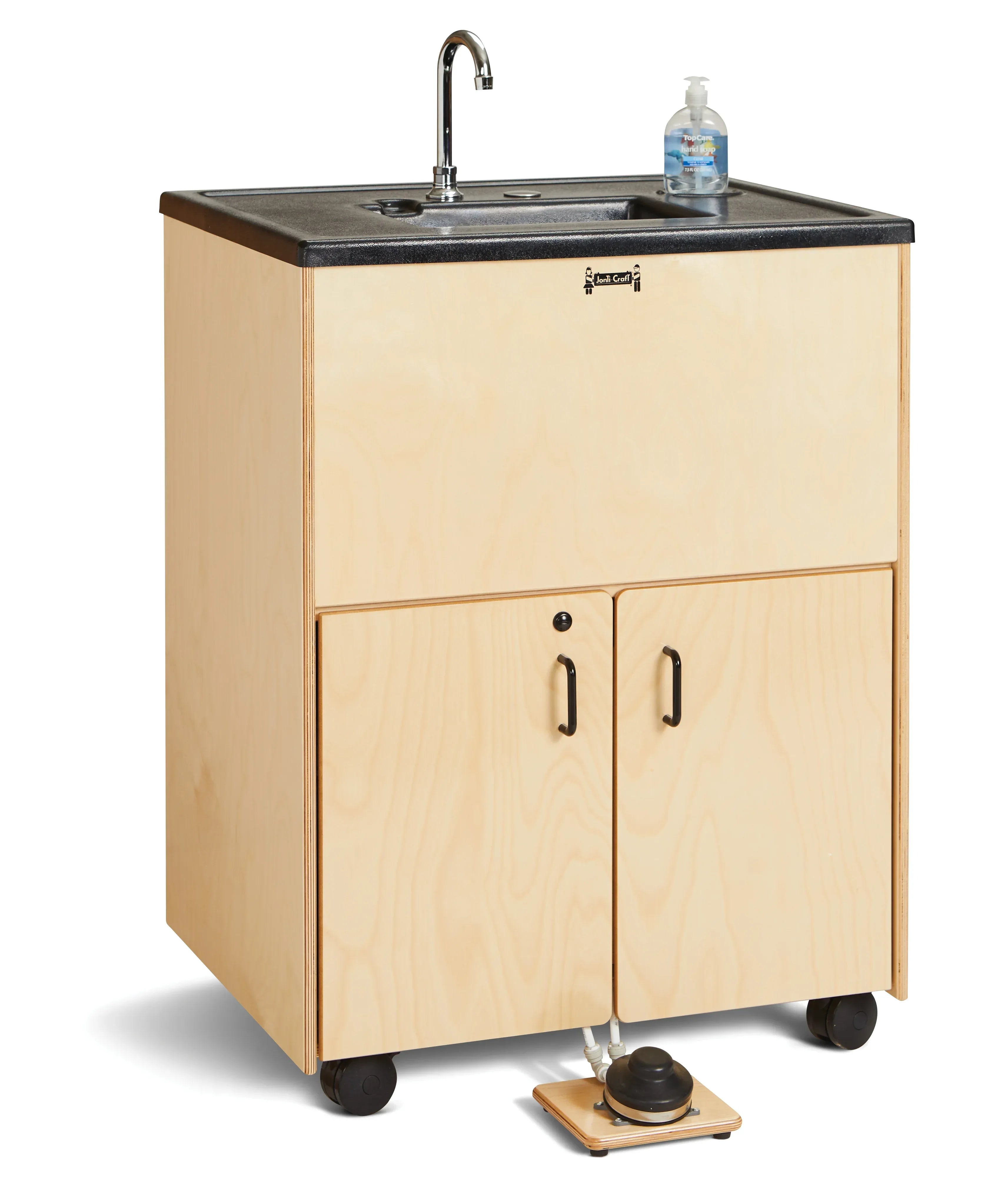 Jonti-Craft® Clean Hands Helper Portable Sink – Nonelectric - 38" Counter - Plastic Sink