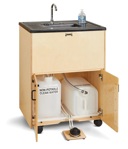 Jonti-Craft® Clean Hands Helper Portable Sink – Nonelectric - 38" Counter - Plastic Sink