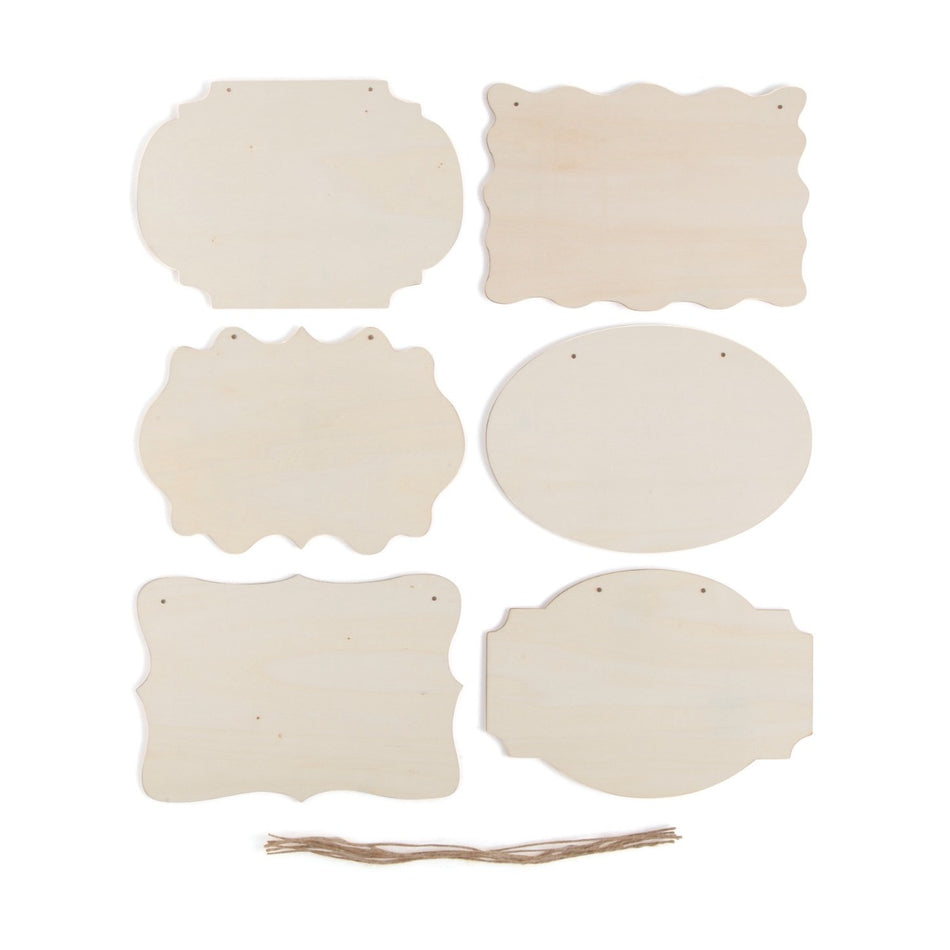 Unfinished Wood Sign Assortment - 12/Pkg. (70893)