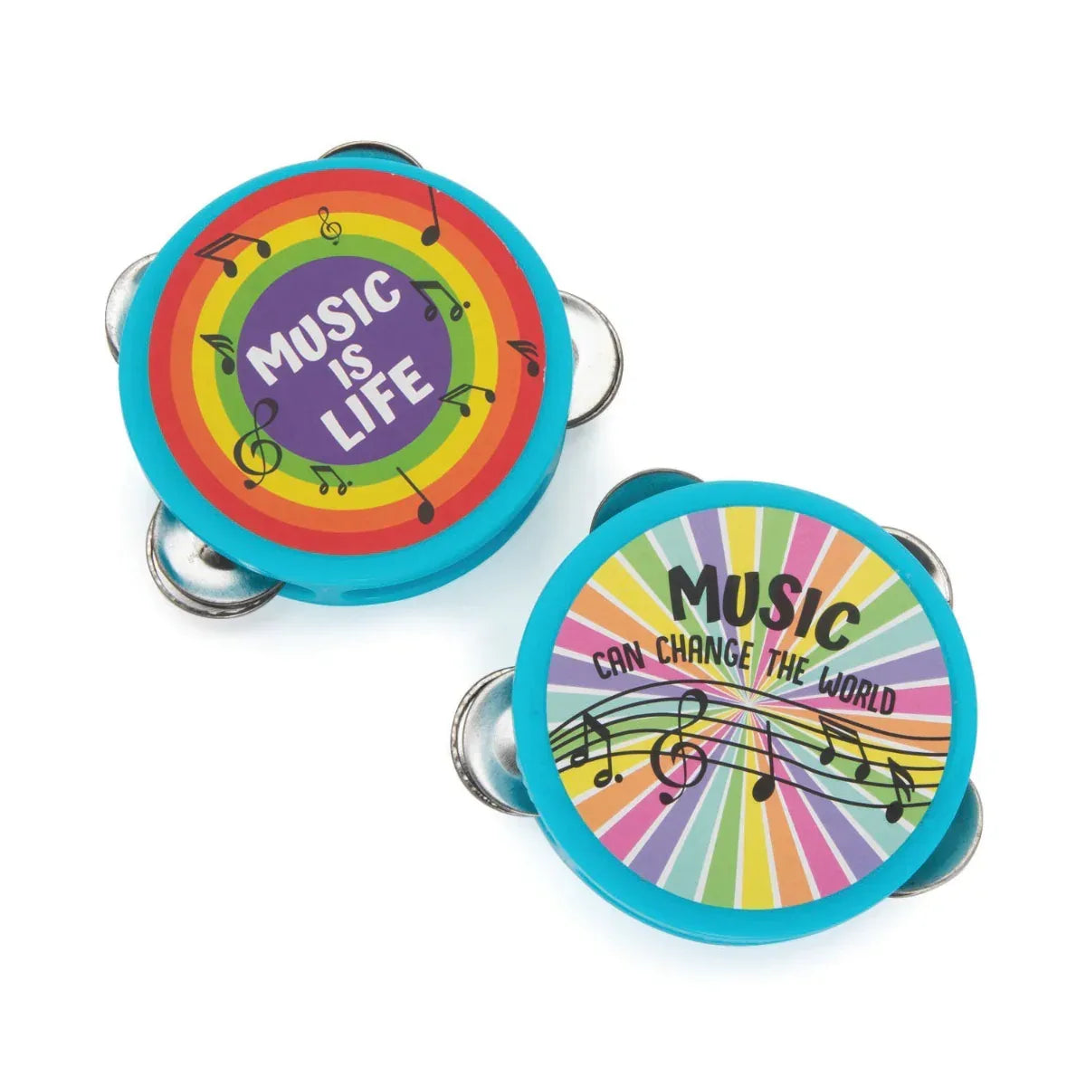 Rainbow 4" Mini Tambourines - 12/Pkg.
