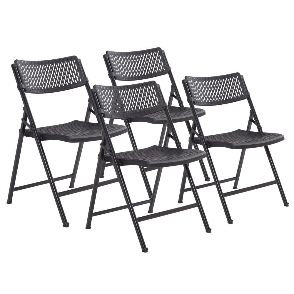 NPS® 1400 Series AirFlex Series Premium Polypropylene Folding Chair, Black (CARTON 4)