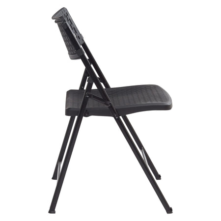 NPS® 1400 Series AirFlex Series Premium Polypropylene Folding Chair, Black (CARTON 4)