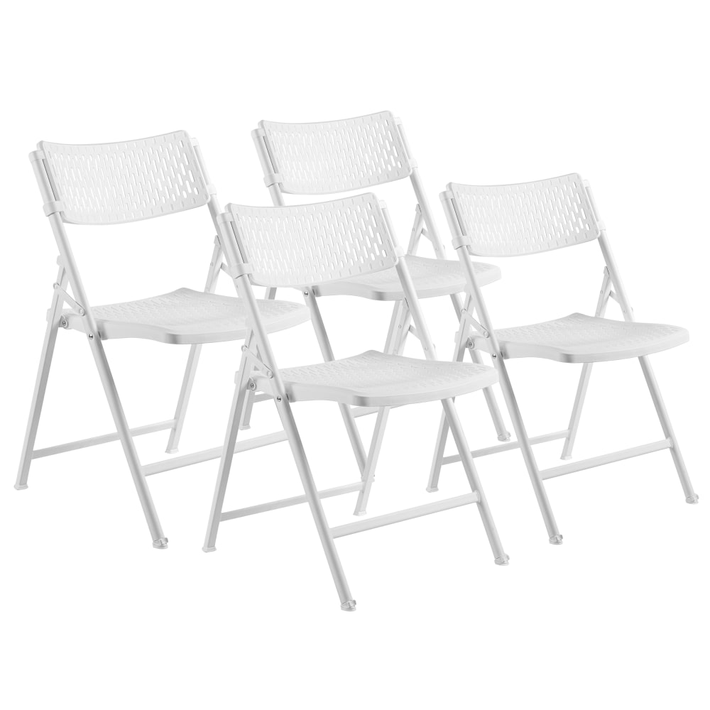 NPS® 1400 Series AirFlex Series Premium Polypropylene Folding Chair, White (CARTON OF 4)