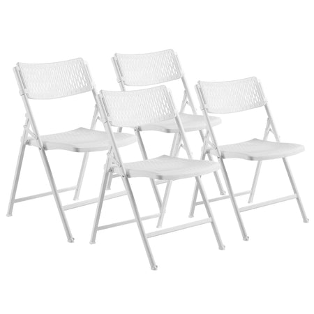 NPS® 1400 Series AirFlex Series Premium Polypropylene Folding Chair, White (CARTON OF 4)