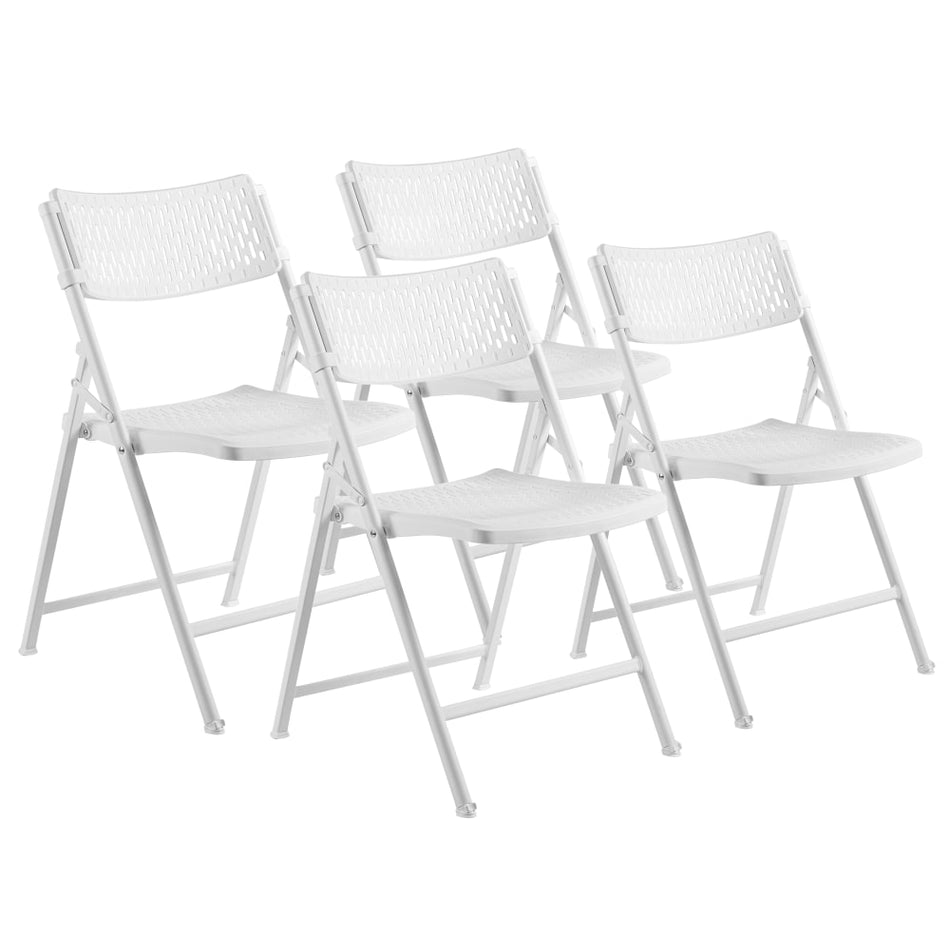 NPS® 1400 Series AirFlex Series Premium Polypropylene Folding Chair, White (CARTON OF 4)