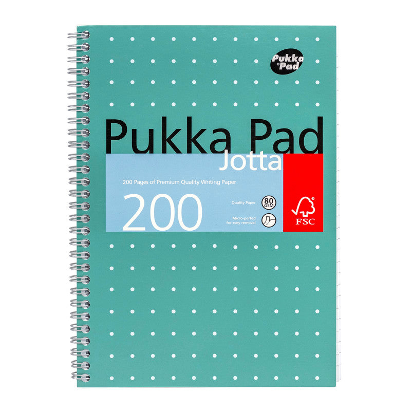 Metallic Jotta B5 Spiral Notebook, 200 Pages, Green, 8 x 10 in
