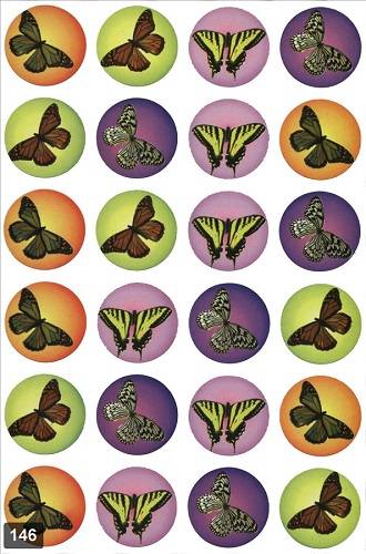 Butterfly Stickers 1", 600 Per Pack