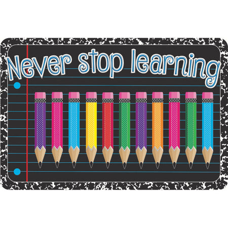 The Original Fun Mat&trade;, Welcome Mat, 15.5" x 23.5", Never Stop Learning Welcome