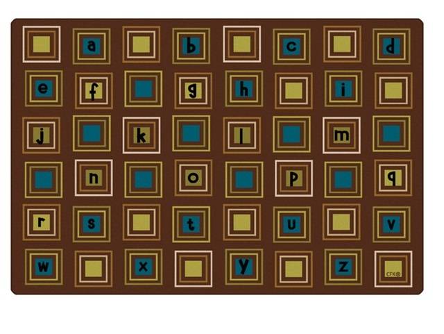 Kids Literacy Squares Nature Carpet 6' x 9'