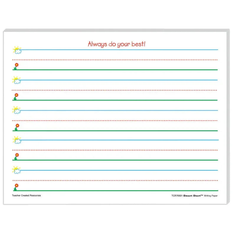 Smart Start K-1 Writing Paper: 100 Sheets