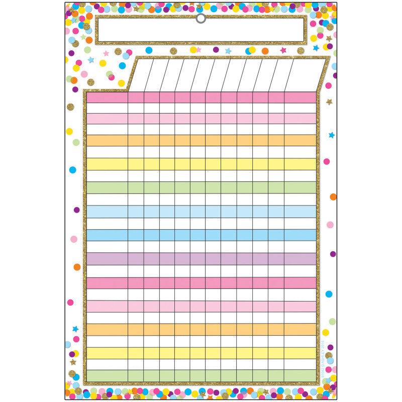 Smart Poly&trade; Chart, 13" x 19", Confetti Incentive, w/Grommet